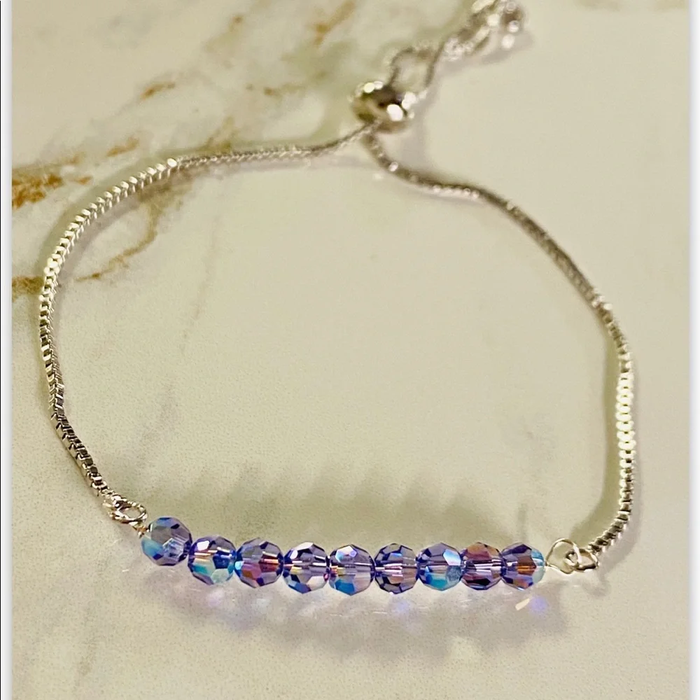 Tanzanite Swarovski crystal bracelet sparkly - Picture 3 of 4